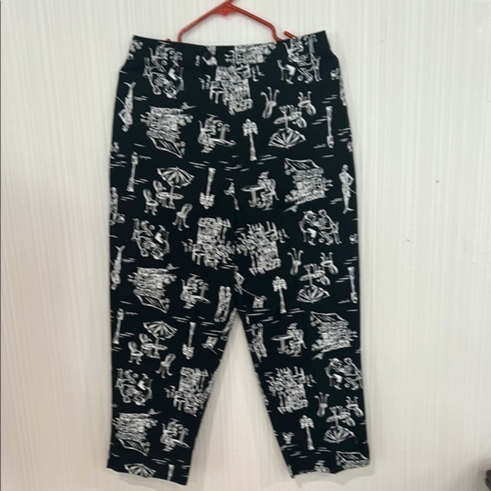 Briggs New York Black and White wide leg Cropped Pants